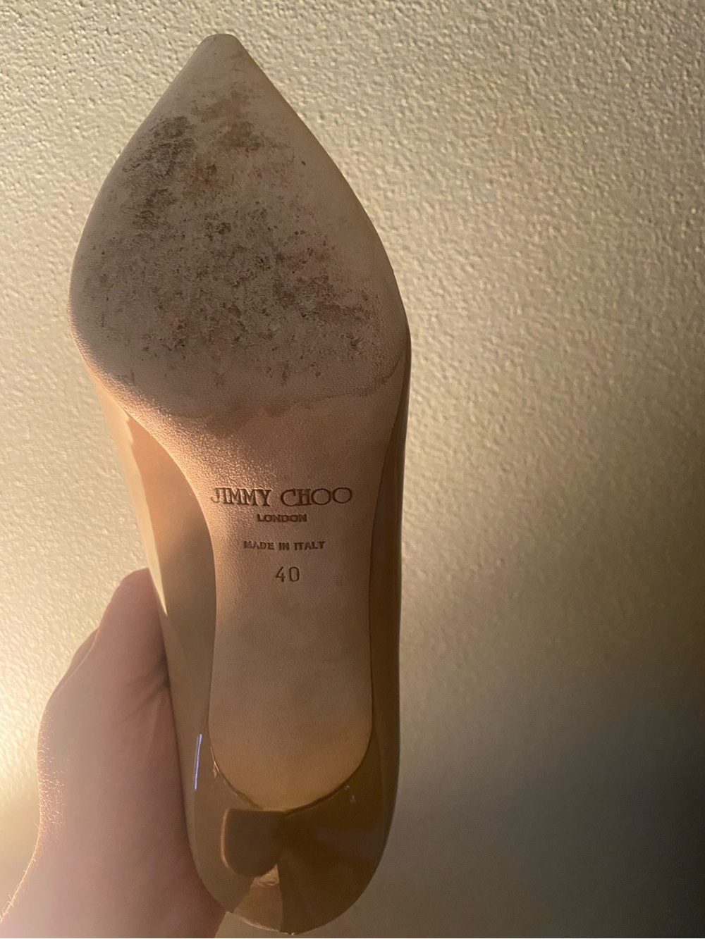 Jimmy Choo Patent Leather Nude Pumps Size 40 (US 9-9.5), 3” heels - Picture 9 of 10